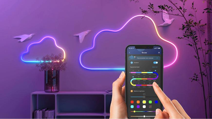 LED pásek Govee Neon SMART RGBIC 2m - ohebný