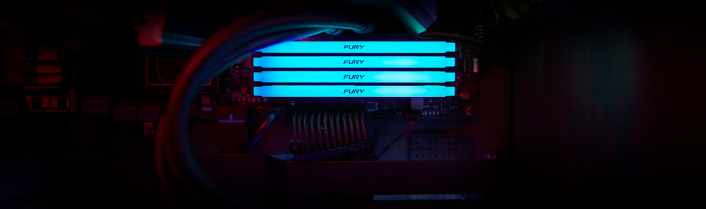 DIMM Kingston FURY Beast Black RGB 16 GB (2× 8 GB) (KF432C16BB2A216)