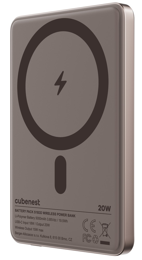 Powerbank CubeNest SlimDual MagSafe 5000 mAh - zlatá