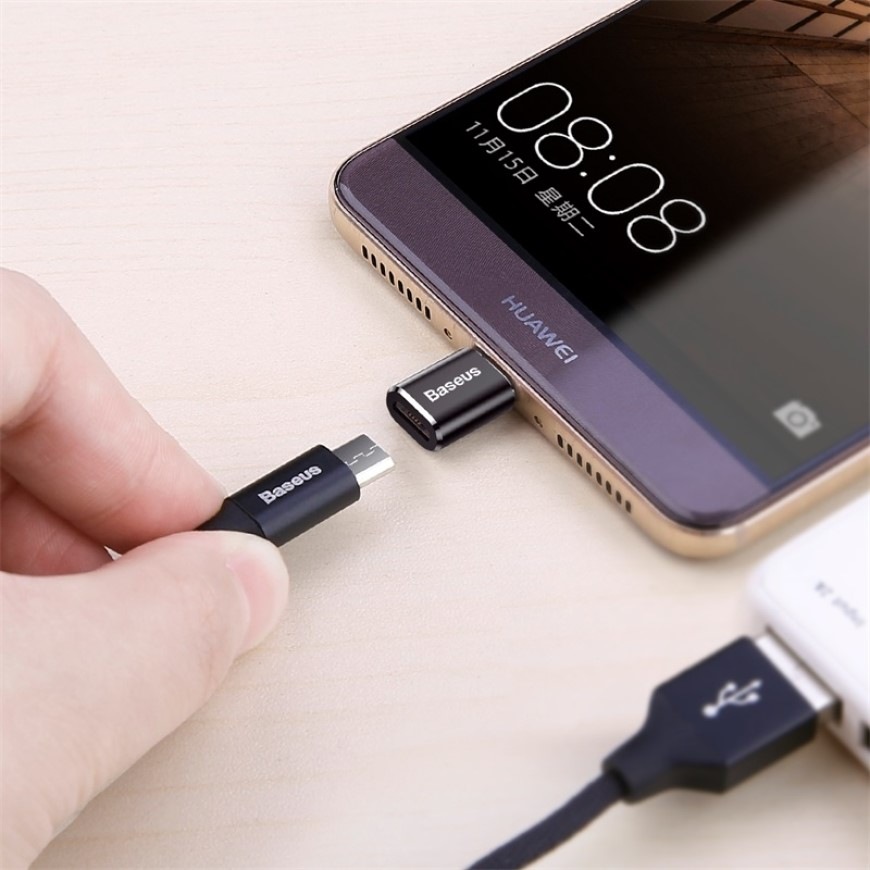 Redukce Baseus USB-C/Micro USB - černý