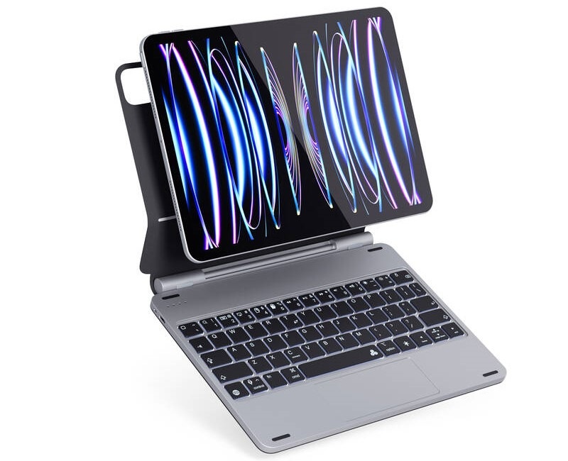 Pouzdro na tablet s klávesnicí Epico Aluminium Keyboard pro Apple iPad Pro 12,9" (2018/2020/2021/2022) - čeština - černé