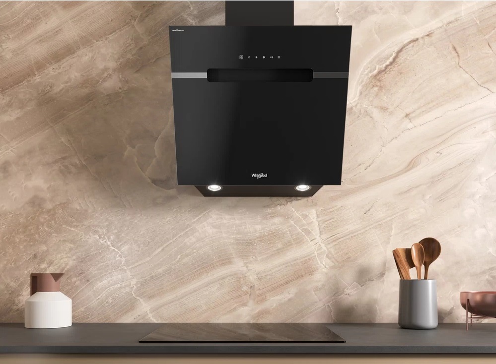 Odsavač par Whirlpool WHVS 61F LT DP K, černý, komínový