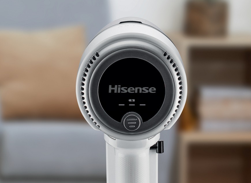 Tyčový a ruční vysavač Hisense HVC6134W, bílá, Přehledný LED displej