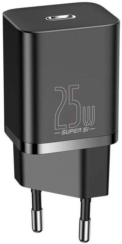 Baseus Super Si USB-C 25W + USB-C kabel 1m, černá