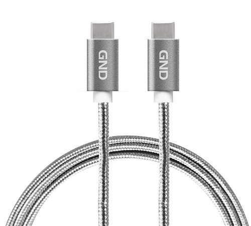 Kabel GND USB-C/USB-C, 2 m, šedá