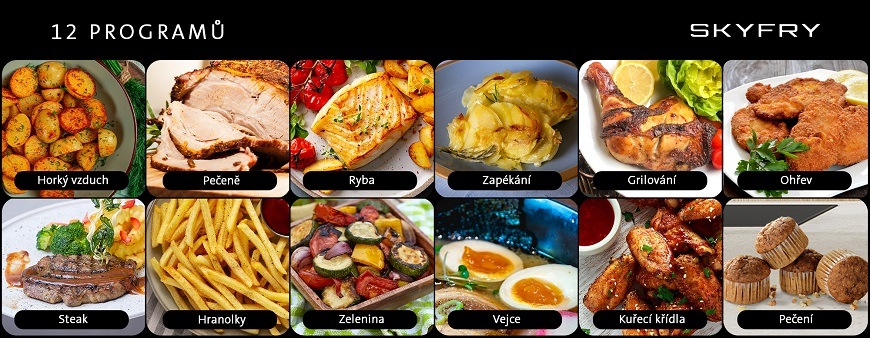 Fritéza horkovzdušná ETA SkyFry, programy