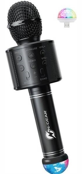 Přenosný reproduktor N-Gear Sing Mic S20L, karaoke mikrofon černý