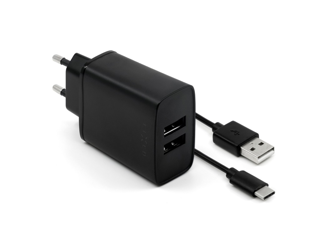 FIXED 2x USB, 15W Smart Rapid Charge, USB-C kabel