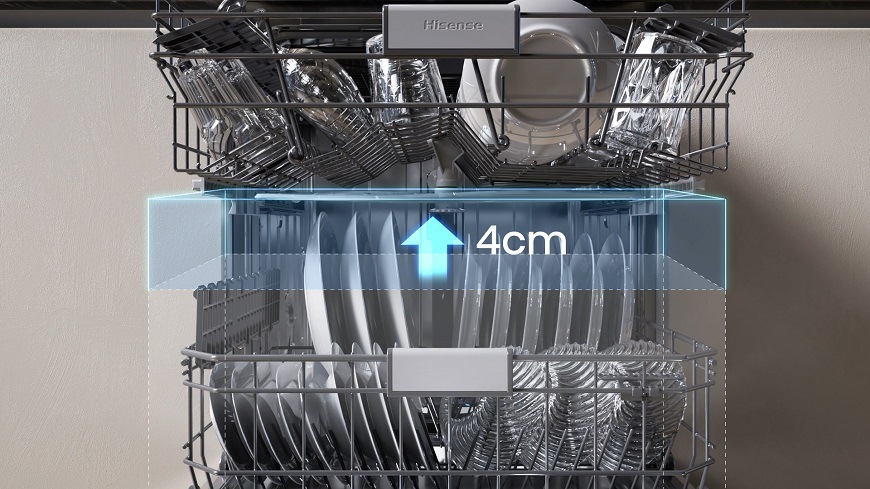 Myčka nádobí Hisense HS673A60X, šedá, flexibilní koše