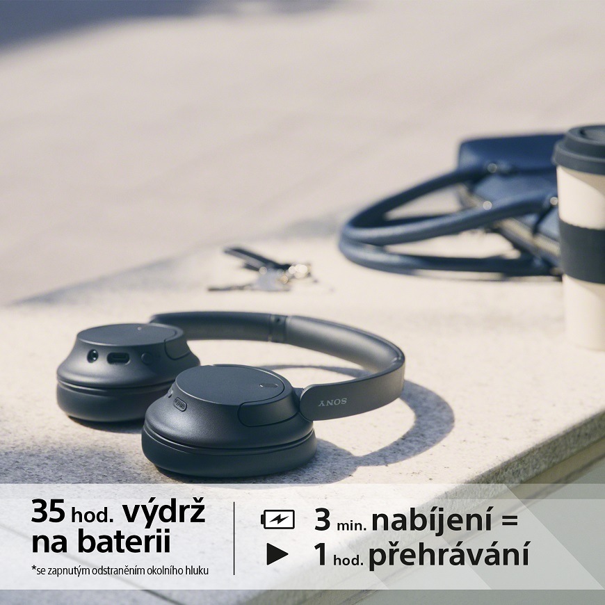 Sluchátka Sony WH-CH720N, černá, výdrž baterie až 35 hodin