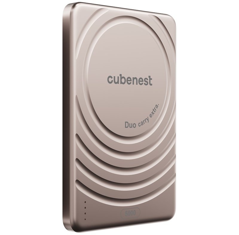 Powerbank CubeNest SlimDual MagSafe 5000 mAh - zlatá