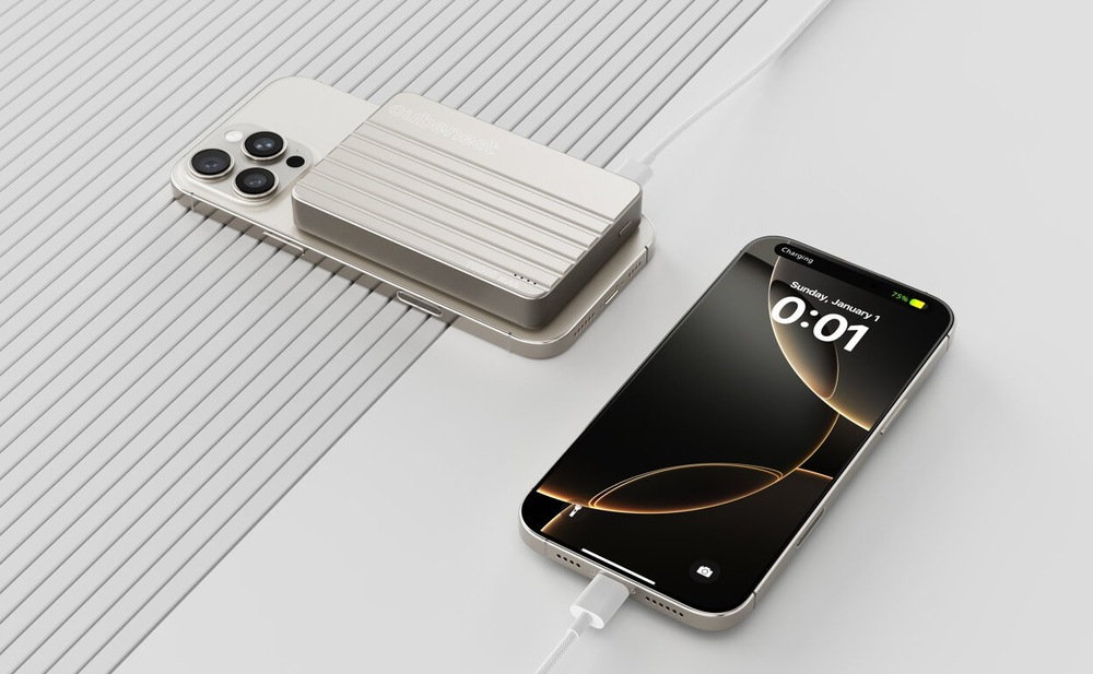 Powerbank CubeNest Slim MagSafe 10000 mAh - titanová