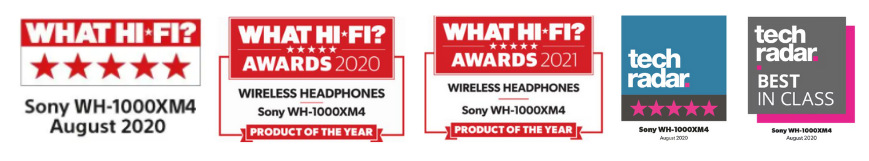 Sluchátka Sony WH-1000XM4 ocenění