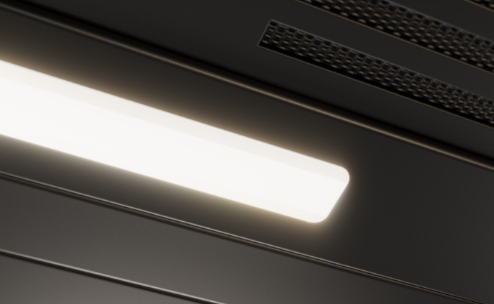 Vertikální komínový odsavač par AEG GV77D61ST Hob2Hood  LED osvětlení