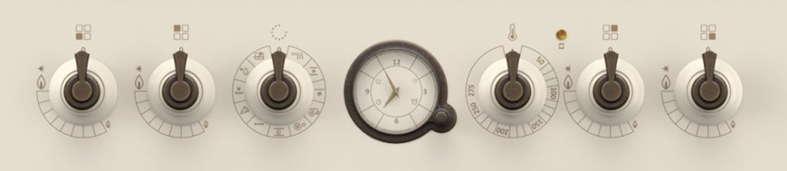 Plynový sporák retro Gorenje GKS5C71CLI, ovládací panel