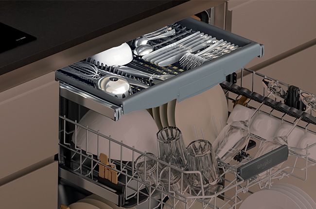 Myčka nádobí 45 Whirlpool WH6IB10BS7LA0, vestavná, příborová zásuvka