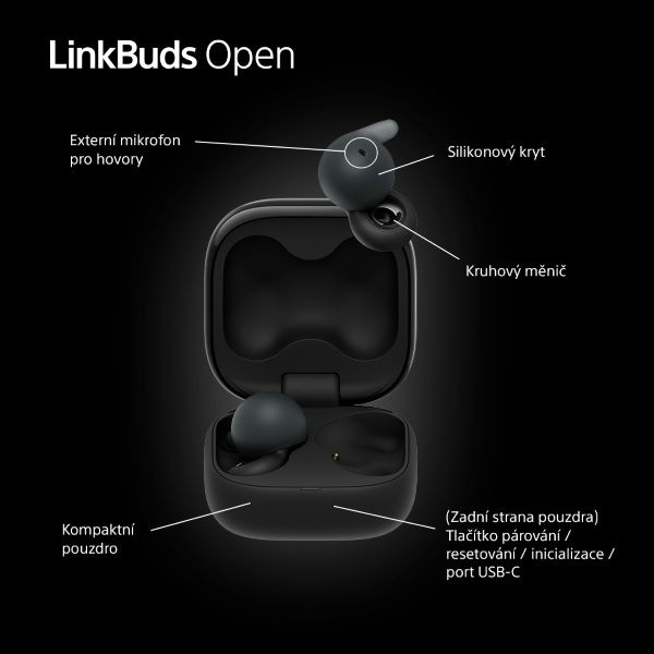 Sluchátka Sony LinkBuds Open - černá