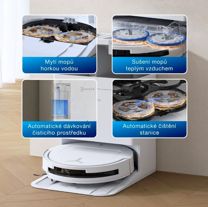 Robot. vys. se stanicí Ecovacs DEEBOT T50 PRO OMNI WHITE
