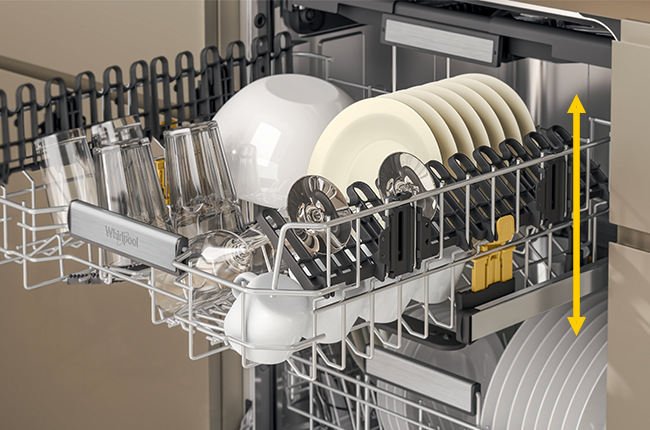 Myčka nádobí 45 Whirlpool WH6IB10BS7LA0, vestavná, přenastavitelná výška horního koše