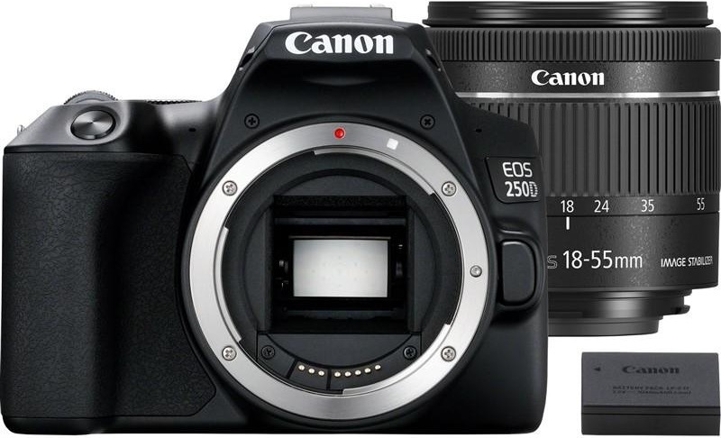 Canon EOS 250D + 18-55 IS STM + akumulátor LP-E17, černá