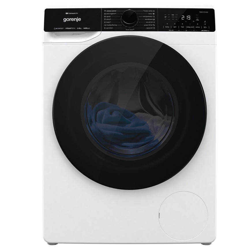 Předem plněná pračka Gorenje WPNA84A2TSWIFI, bílá, AdaptTech inovativní technologie