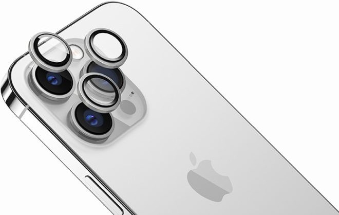 FIXED Camera Glass na Apple iPhone 15 Pro/15 Pro Max, stříbrná