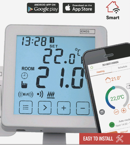 Pokojový programovatelný bezdrátový WiFi termostat EMOS P5623