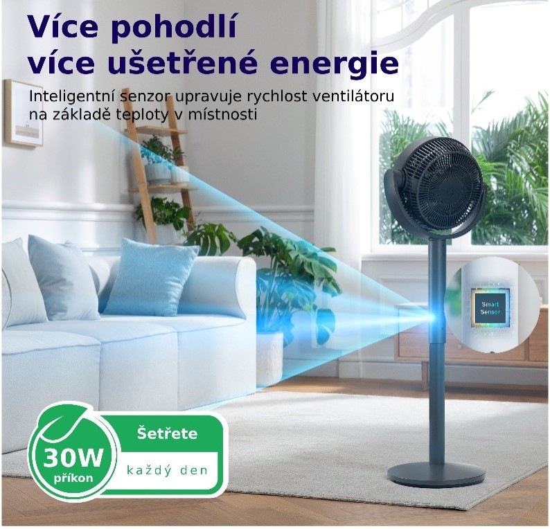 Ventilátor stojanový Levoit TempSense R432 DC Cyclone Fan
