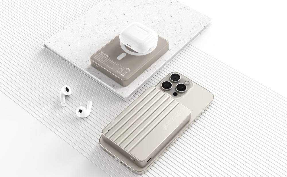 Powerbank CubeNest Slim MagSafe 10000 mAh - titanová
