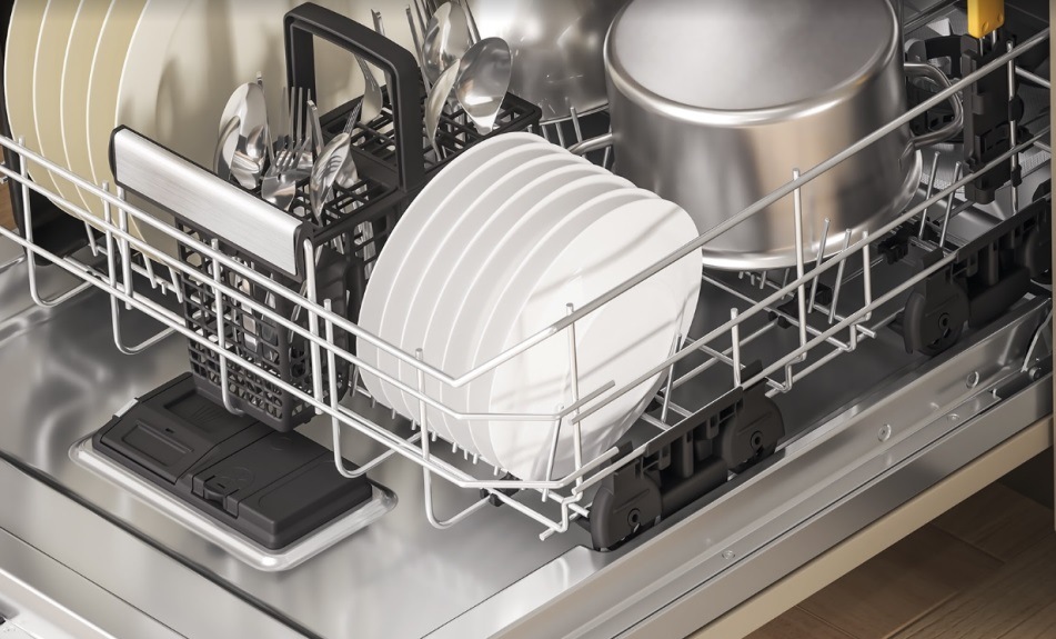 Myčka nádobí 60 Whirlpool W8I HF58 TU, vestavná, propracovaný systém kolejnic