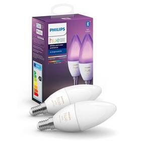 Chytrá žárovka Philips Hue Bluetooth, 6W, E14, White and Color Ambiance, 2ks (8719514356719)