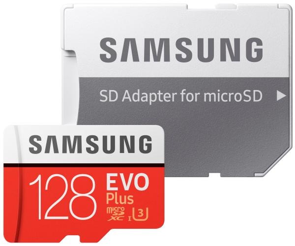 Samsung Micro SDXC EVO+, 128GB + SD adaptér