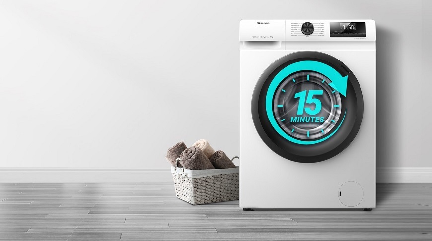 Pračka Hisense WFQP901418VM, bílá, Rychlé praní 15'