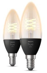 Žárovka LED Philips Hue Bluetooth, filament, 4,5W, E14, White, 2ks (8719514302211)