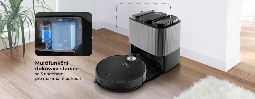 Robotický vysavač ETA Aquilo PRO 7243 90000, dokovací stanice