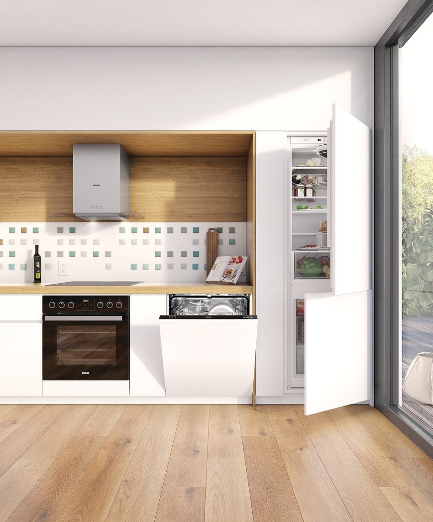 Vestavná chladnička s mrazničkou dole Gorenje NRKI4182E1, NoFrost DualAdvance