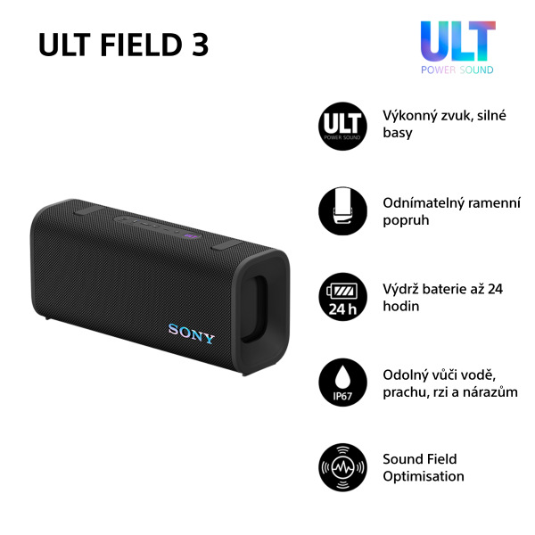 Přenosný reproduktor Sony ULT FIELD 3, černý