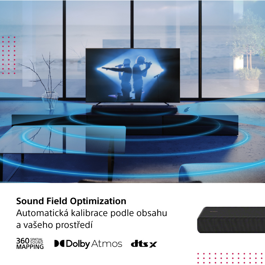 Soundbar Sony HT-A5000, optimalizace zvuku