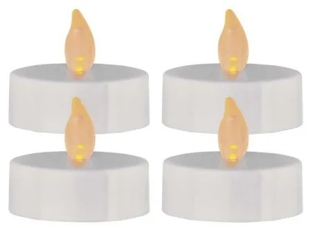 LED dekorace EMOS čajová svíčka maxi, CR2032, vnitřní, 4 ks - bílá