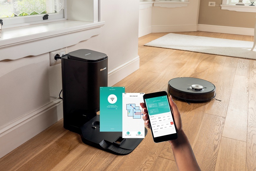Robotický vysavač Hisense RVCLS144AB, černý, Chytrá aplikace