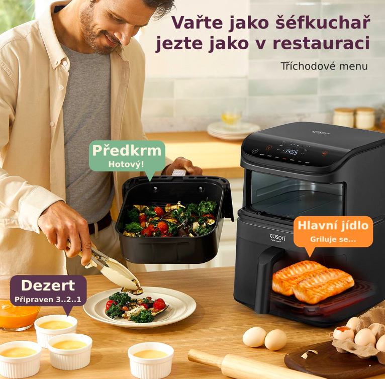 Fritéza horkovzdušná Cosori Turbo Tower, 10,8 l
