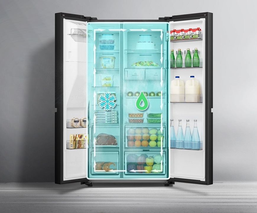 Americká chladnička Hisense RS818N4TFE, černá, Dual-Tech chlazení