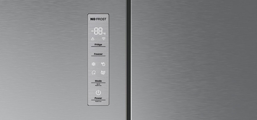Americká chladnička Hisense RF632N4AIC1, nerez, LED displej
