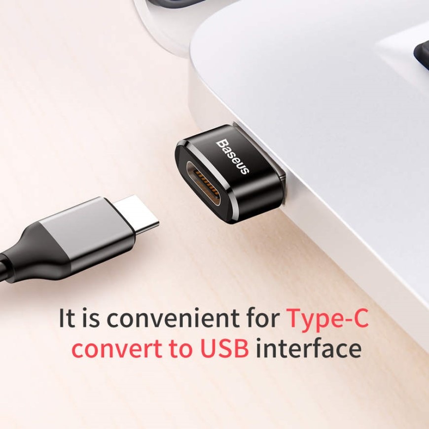 Redukce Baseus USB/USB-C - černá