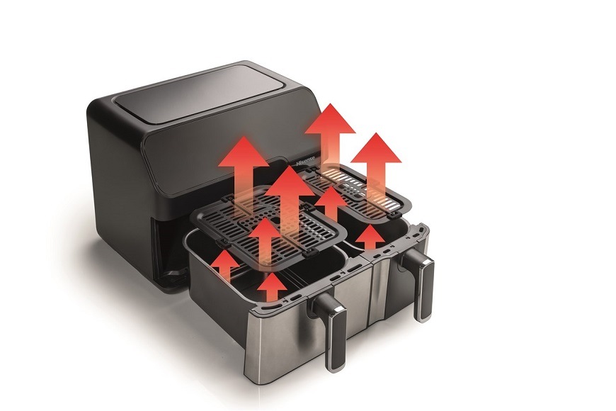 Horkovzdušná fritéza Hisense HAF-2900D, černá, maximální křupavost