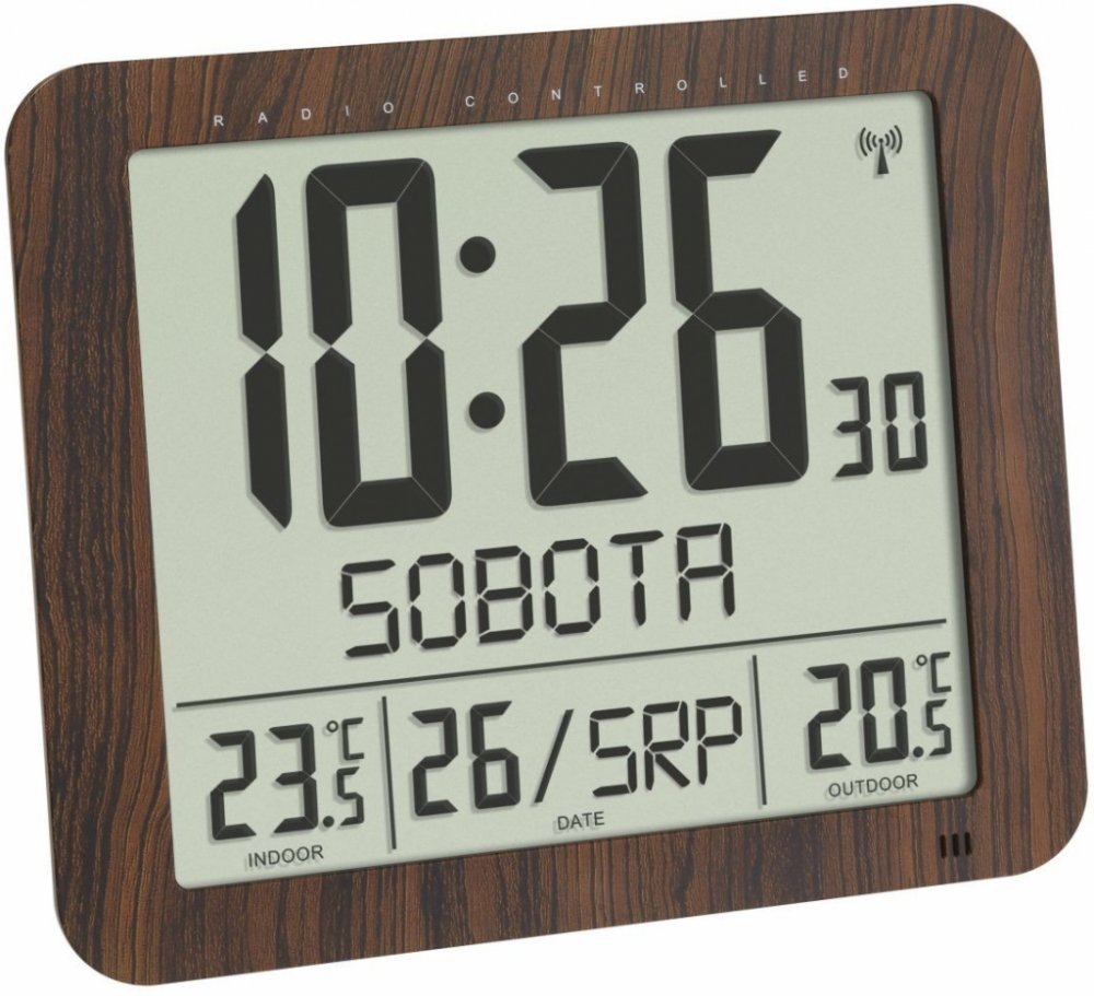Nástěnné hodiny TFA 60.4518.08 hnědé