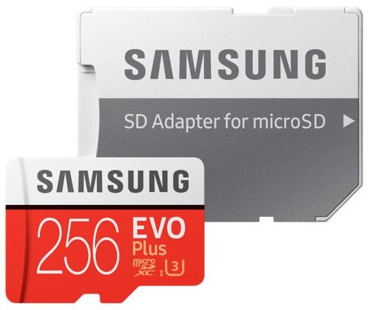 Samsung Micro SDXC EVO+, 256GB + SD adaptér