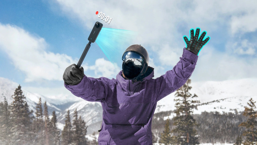 Insta360 X4 Snowboardový balíček, černá