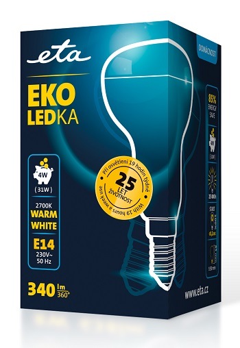 žárovka ETAR50W4WW01, úsporná, LED