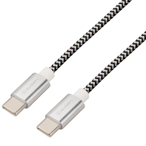 Kabel GoGEN USB-C/USB-C, 3m, stříbrná
